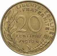Купить Франция 20 сантимов 1970