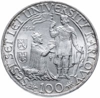 купить Чехословакия 100 крон 1948 "600 лет Карлову университету"