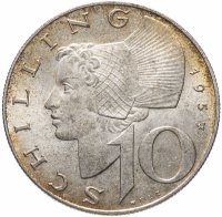 купить Австрия 10 шиллингов (shillings) 1957