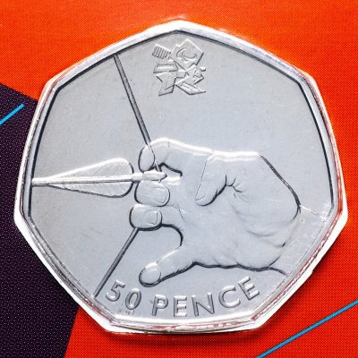 купить Великобритания 50 пенсов (pence) 2011 "XXX летние Олимпийские Игры, Лондон 2012 - Стрельба из лука"
