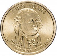 Купить США 1 доллар 2007 P "2-й президент США - Джон Адамс"