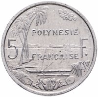 купить Французская Полинезия 5 франков (francs) 1975-2020, случайная дата