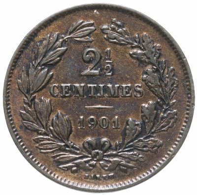 купить Люксембург 2 1/2 сантима (centimes) 1901