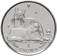 купить Остров Мэн 1 крона (crown) 2011 "Кошки - Турецкая ангора"
