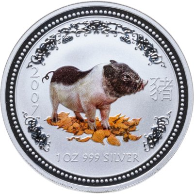 купить Австралия 1 доллар (dollar) 2007 Восточный календарь - Год Свиньи, Цветное покрытие