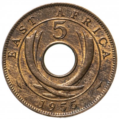 купить Британская Восточная Африка 5 центов (cents) 1955