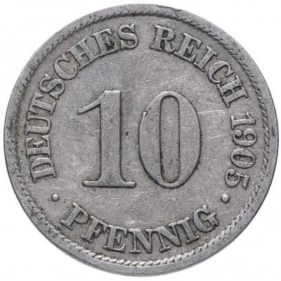 купить Германия 10 рейх пфеннигов 1905 "A"