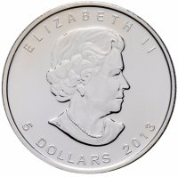 Купить Канада 5 долларов (dollars) 2013 Кленовый лист