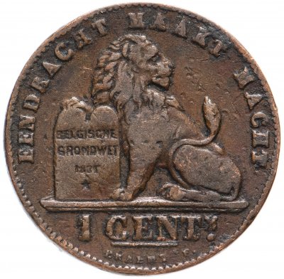 купить Бельгия 1 сантим (centime) 1901 Надпись на голландском - 'DER BELGEN'