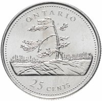 купить Канада 25 центов (квотер, quarter dollar) 1992 "125 лет Конфедерации Канада - Онтарио"