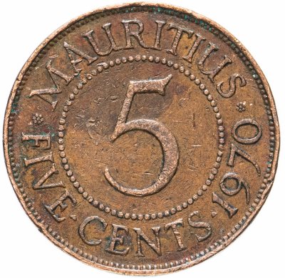 купить Маврикий 5 центов (cents) 1970