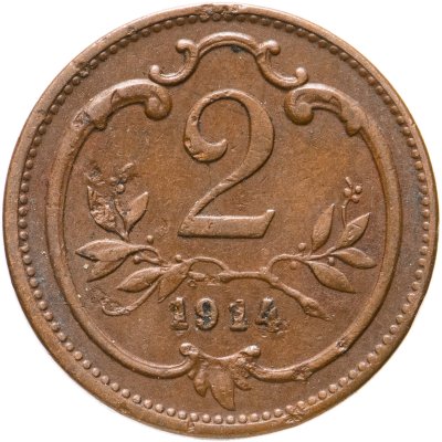 купить Австрия 2 геллера (heller) 1914