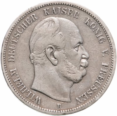 купить Германская империя 5 марок (mark) 1876 Знак монетного двора: "B" - Бреслау