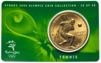 купить Австралия 5 долларов (dollars) 2000 "Олимпийские игры в Сиднее - Теннис" (в коинкарте)