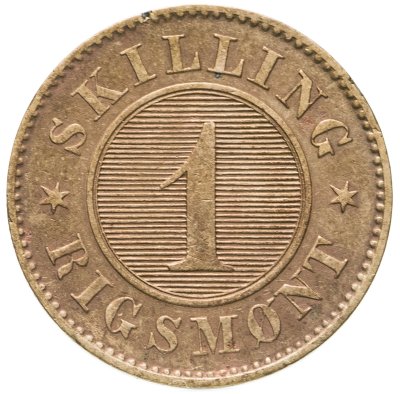 купить Дания 1 скиллинг ригсмонт (скиллинг-ригсмёнт, skilling rigsmont) 1867