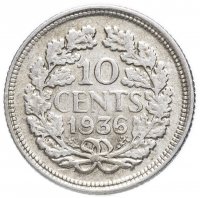 Купить Нидерланды 10 центов (cents) 1936
