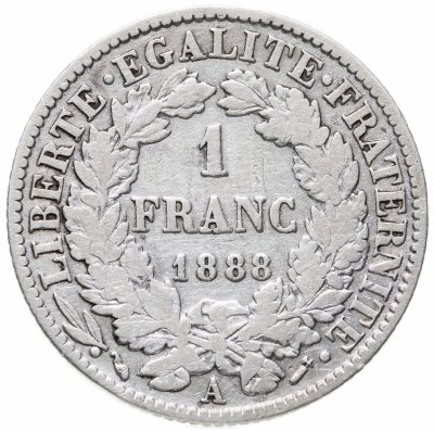 купить Франция 1 франк (franc) 1888