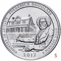 купить США 1/4 доллара (25 центов, квотер) 2017 S — "Национальный исторический памятник - дом Фредерика Дугласа" (37-й парк)