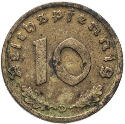купить Германия (Третий Рейх) 10 рейхспфеннигов 1937 "D"