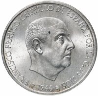 купить Испания 100 песет (pesetas) 1966 ("68" внутри звезды)