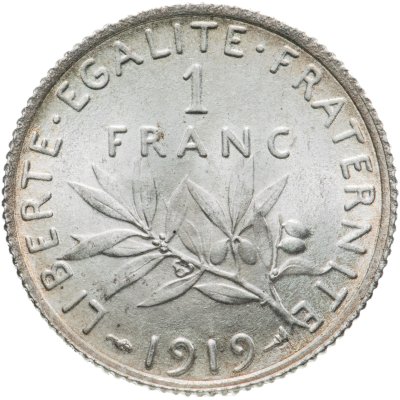 купить Франция 1 франк (franc) 1919