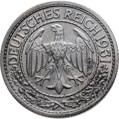 купить Германия 50 рейхспфеннигов (reichspfennig) 1931 знак монетного двора "А" — Берлин