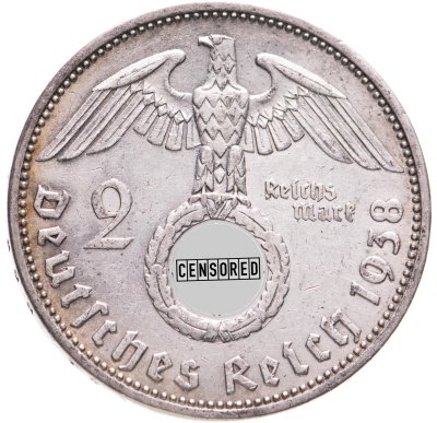 купить Германия, Третий Рейх 2 рейхсмарки 1938, знак монетного двора "A" - Берлин