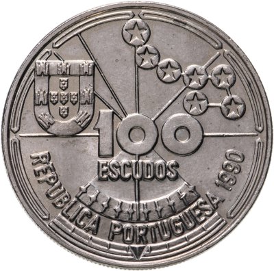 купить Португалия 100 эскудо (escudos) 1990 "Золотой век открытий - Астронавигация"