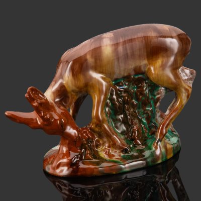 купить Статуэтка "Лань", керамика, поливы, Гжельский керамический завод, СССР, 1950-1960 гг.