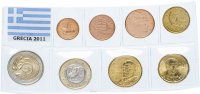 купить Греция полный годовой набор евро для обращения 2011 (8 штук, UNC, 2 евро юбилейная)