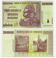 купить Зимбабве 200000000 долларов 2008 год Pick 81