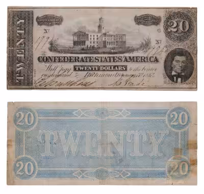 купить Конфедеративные штаты Америки 20 долларов 1864