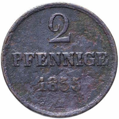 купить Германия, Королевство Ганновер 2 пфеннига 1855