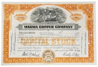 купить Акция США MAGMA COPPER COMPANY 1956- 1960 гг.
