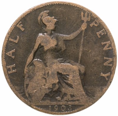 купить Великобритания 1/2 пенни (penny) 1903