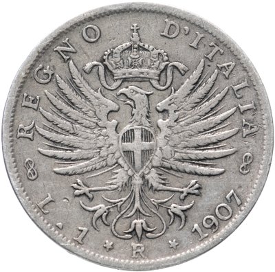 купить Италия 1 лира (lira) 1907