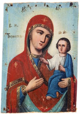 купить Икона Божией Матери "Тихвинская", дерево, Российская Империя, 1880-1890 гг.