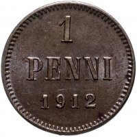 Купить 1 пенни (penni) 1912, монета для Финляндии