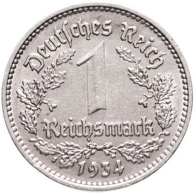 купить Германия, Третий рейх 1 рейхсмарка (reichsmark) 1934 E