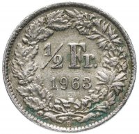Купить Швейцария 1/2 франка (franc) 1963