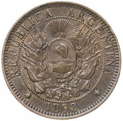 купить Аргентина 2 сентаво (centavos) 1893