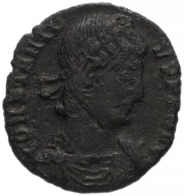 купить Римская Империя Констанций II 324–361 гг фоллис (реверс: две Виктории стоят лицом друг к другу)