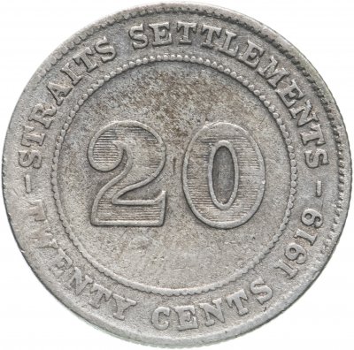 купить Стрейтс Сетлментс 20 центов (cents) 1919