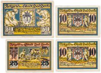 Купить Германия (Тюрингия: Бад-Берка) набор из 4-х нотгельдов 1920 (79.1a/B1)