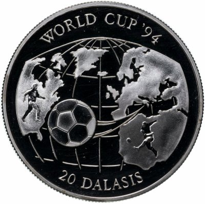 купить Гамбия 20 даласи 1994 "Чемпионат мира по футболу 1994"