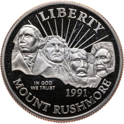 купить США 50 центов (1/2 доллара, half dollar) 1991 "Mount Rushmore (50 лет Национальному мемориалу Рашмор)"