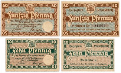 купить Германия (Брауншвейг: Брауншвейг) набор из 2-х нотгельдов 1920