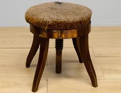 купить Винтовой табурет, дерево, ткань, 1900-1950 гг.