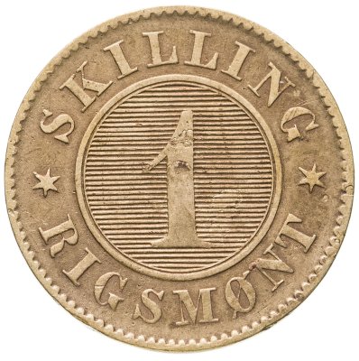 купить Дания 1 скиллинг ригсмонт (скиллинг-ригсмёнт, skilling rigsmont) 1856