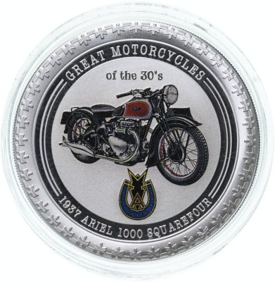 купить Острова Кука 2 доллара (dollars) 2007 "Мотоциклы - Ariel 1000 Square Four" 1oz (унция)